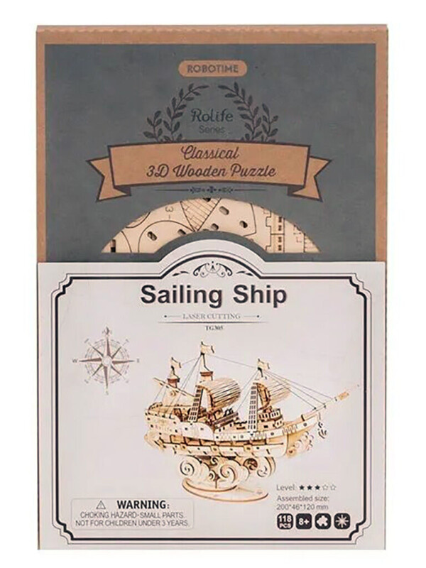 RoboTime 3D dřevěná skládačka Vojenská plachetnice